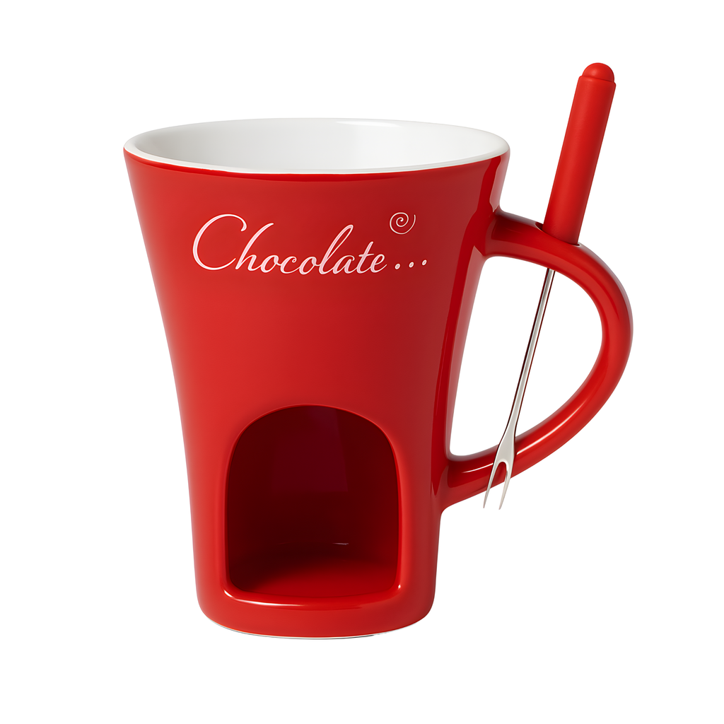 Taza de fondue de cerámica, vista de producto